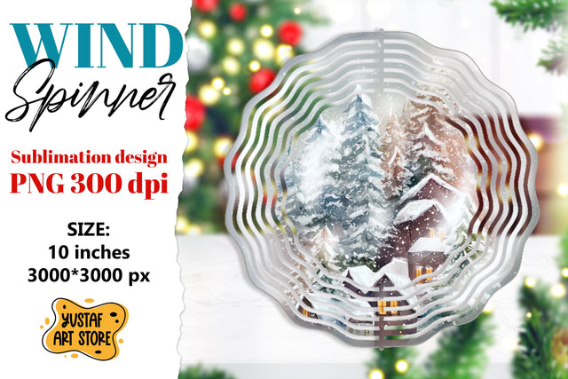 Christmas wind spinner. Winter house sublimation design Sublimation Yustaf Art Store 