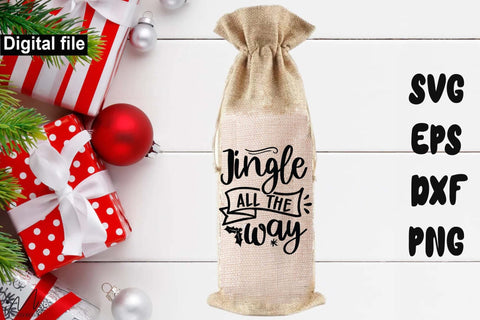 Christmas wine bag SVG bundle, Holiday Bottle Bag Designs for Cricut & Silhouette SVG Isabella Machell 