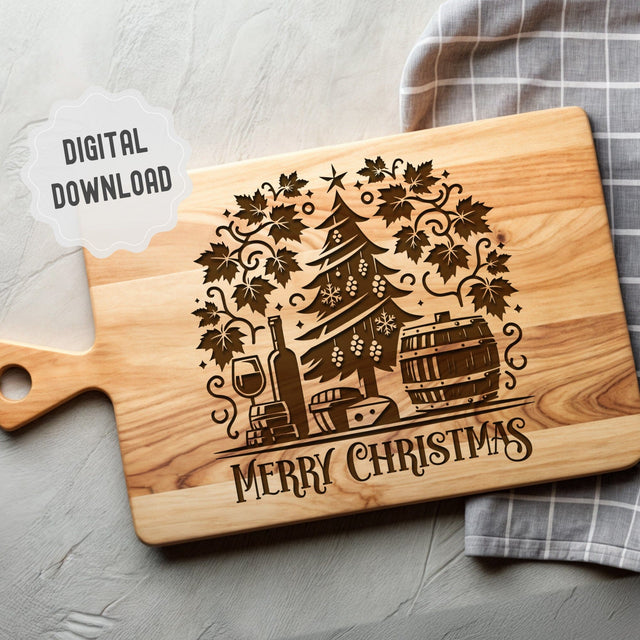 Christmas Wine Barrel Charcuterie Svg Dxf Png Jpg SVG CraftySVGStudio 