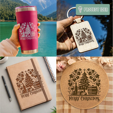 Christmas Wine Barrel Charcuterie Svg Dxf Png Jpg SVG CraftySVGStudio 