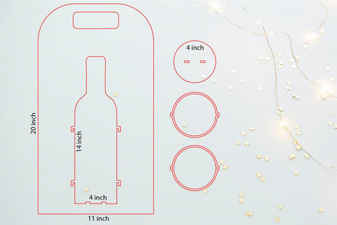Christmas Wine Bottle Holder | Christmas Wine Bottle Carrier SVG zafrans studio 
