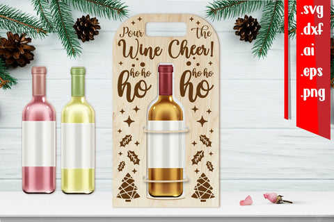 Christmas Wine Bottle Holder | Christmas Wine Bottle Carrier SVG zafrans studio 