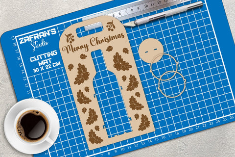 Christmas Wine Bottle Holder | Christmas Wine Bottle Carrier SVG zafrans studio 