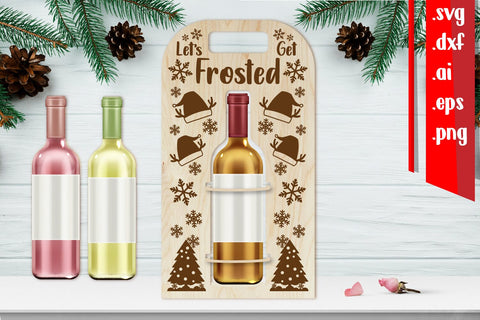 Christmas Wine Bottle Holder | Christmas Wine Bottle Carrier SVG zafrans studio 