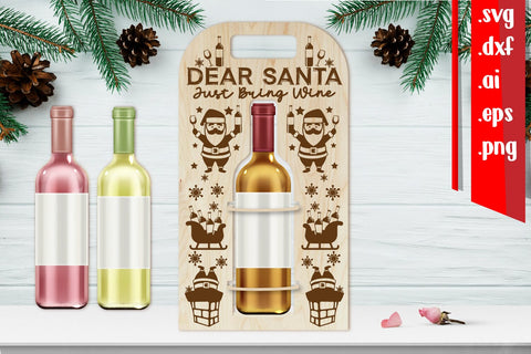 Christmas Wine Bottle Holder | Wine Bottle Carrier SVG zafrans studio 