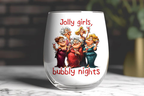 Christmas wine tumbler design Funny wine quote, elderly lady Sublimation Angelina Semenova 