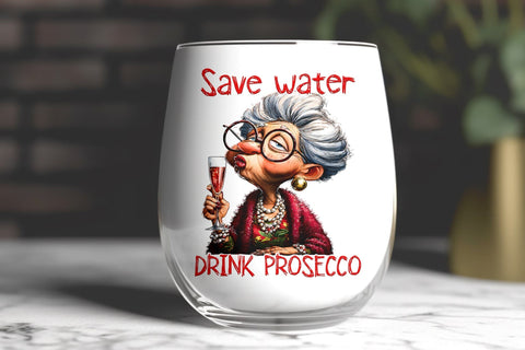 Christmas wine tumbler sublimation designs Elderly lady wine Sublimation Angelina Semenova 