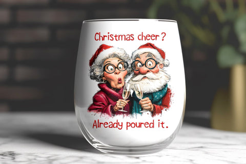 Christmas wine tumbler sublimation Funny old lady Santa PNG Sublimation Angelina Semenova 