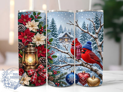 Christmas Winter Cardinals 20oz Tumbler, Christmas Cardinals, Winter Cardinals, Christmas Cardinal, Cardinal Tumbler, Cardinal Tumbler PNG, Winter Cardinal PNG, Xmas Cardinals PNG Sublimation ToriDesigns 