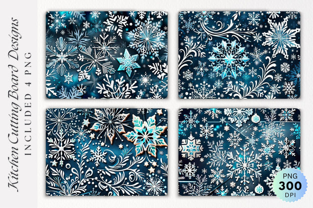 Christmas Winter Frozen Pattern Cutting Board Sublimation Regulrcrative 