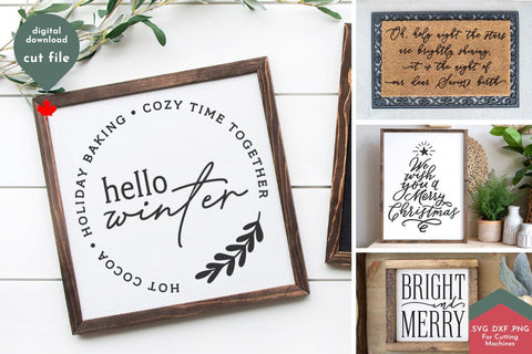 Christmas Winter Holiday SVG Cut File Bundle SVG Lettershapes 