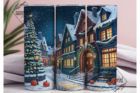 Christmas Winter Village 20oz Tumbler Sublimation sassyprint 