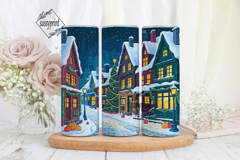 Christmas Winter Village 20oz Tumbler Sublimation sassyprint 