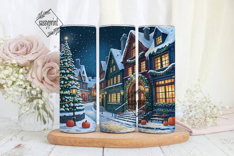 Christmas Winter Village 20oz Tumbler Sublimation sassyprint 