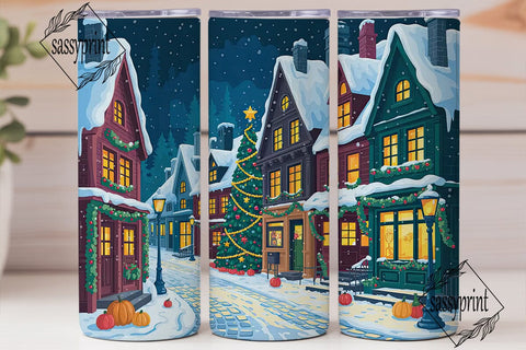 Christmas Winter Village 20oz Tumbler Sublimation sassyprint 
