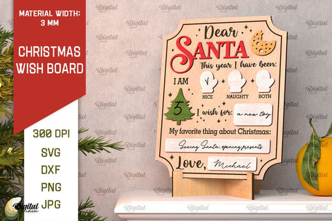Christmas Wish Boards Laser Cut Bundle. Dear Santa Boards SVG Evgenyia Guschina 