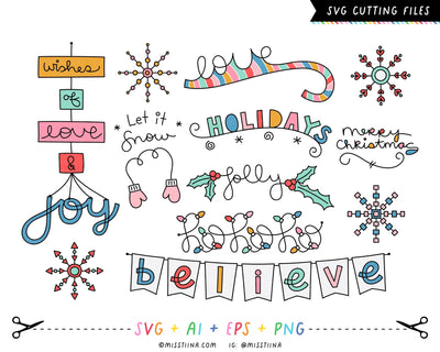 Christmas Wish Phrases & Sayings SVG SVG Miss Tiina 
