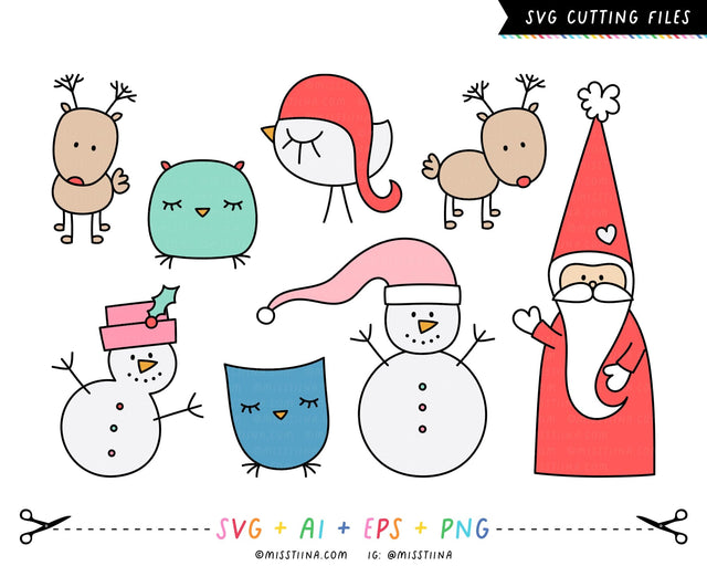 Christmas Wish Santa & Animals SVG SVG Miss Tiina 