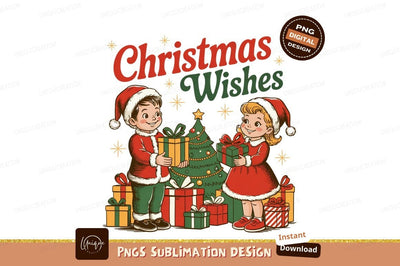 Christmas Wishes Kids Gift Illustration Sublimation Sublimation Designangry 