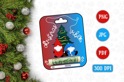 Christmas Wishes PNG Money Card Holder Sublimation CraftLabSVG 