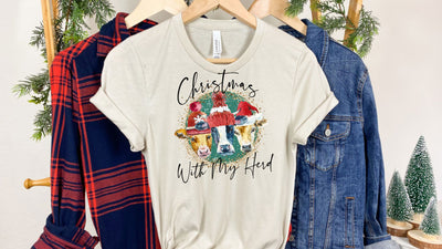 Christmas With My Herd PNG, Christmas Cow Sublimation, Farm Christmas PNG Sublimation So Fontsy VIP Design Shop 