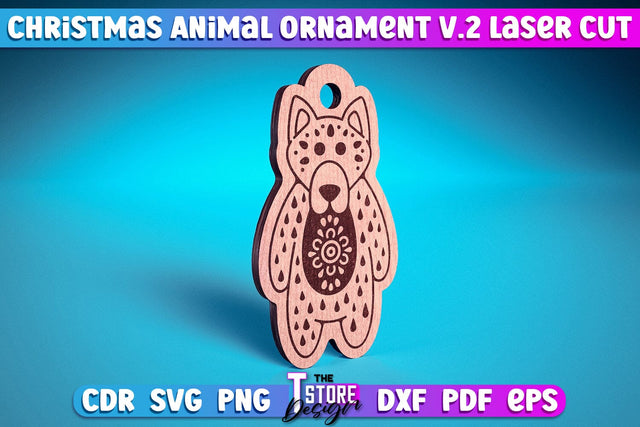 Christmas Wolf Ornaments Laser Cut v.2 | Christmas Tree Toy Design | CNC Files SVG The T Store Design 