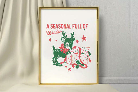 Christmas Wonder Illustration, ChristmasWUotes SVG Design, Cute Santa Claus, Reindeer, Christmas Tree and Retro Holiday Designs SVG FiveStarCrafting 