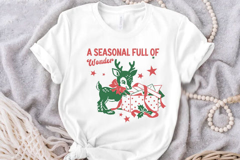 Christmas Wonder Illustration, ChristmasWUotes SVG Design, Cute Santa Claus, Reindeer, Christmas Tree and Retro Holiday Designs SVG FiveStarCrafting 