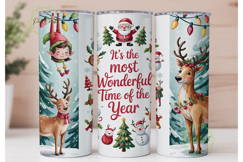 Christmas Wonderland 20oz Tumbler Wrap Sublimation PixelChick 
