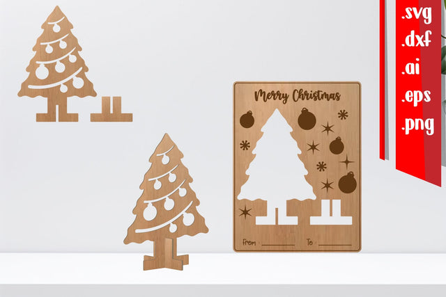 Christmas Wooden Card, Christmas Souvenir, Christmas Pop Out Card SVG zafrans studio 