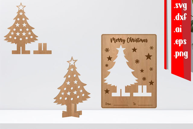Christmas Wooden Card, Christmas Souvenir, Christmas Pop Out Card SVG zafrans studio 