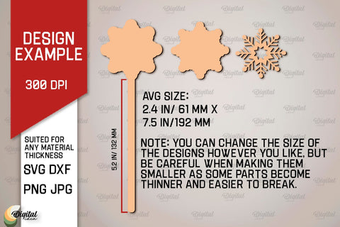 Christmas Wooden Hot Chocolate Stirrers Laser Cut Bundle SVG Evgenyia Guschina 