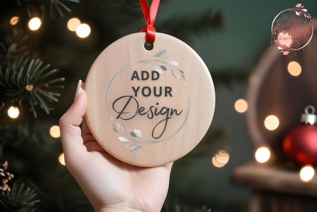 Christmas wooden ornament mockup Mock Up Photo Luvleigh Digitals 