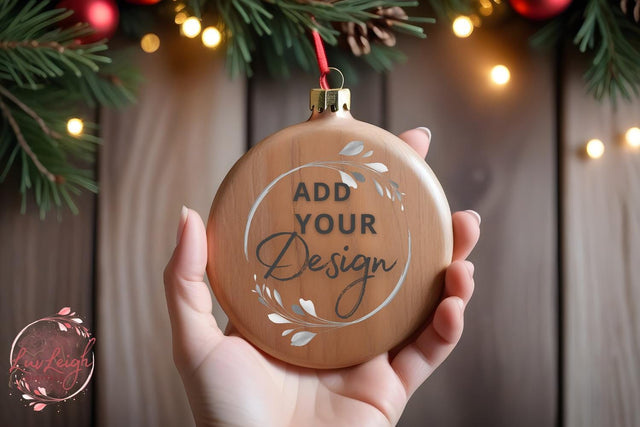 Christmas wooden ornament mockup Mock Up Photo Luvleigh Digitals 