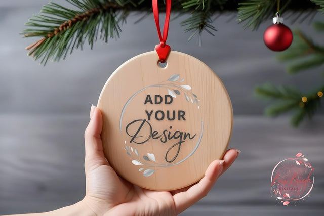 Christmas wooden ornament mockup Mock Up Photo Luvleigh Digitals 