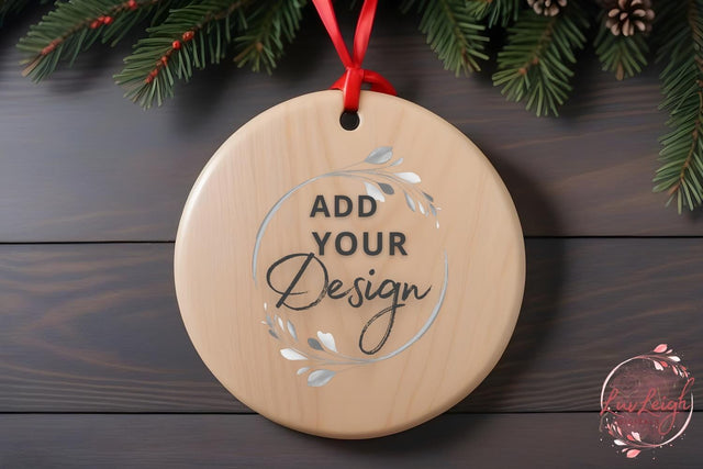 Christmas wooden ornament mockup Mock Up Photo Luvleigh Digitals 