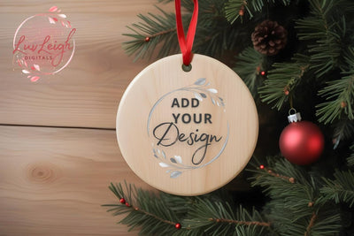 Christmas wooden ornament mockup Mock Up Photo Luvleigh Digitals 