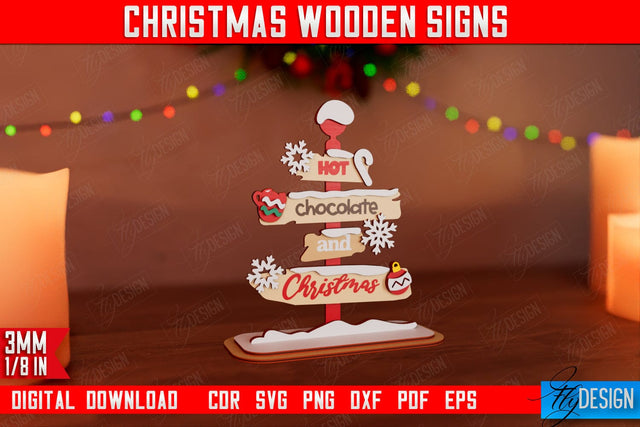 Christmas Wooden Sign | Christmas Decorations | Gift Idea | Decorative Figurine | Table Statuette | CNC File SVG Fly Design 