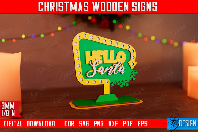 Christmas Wooden Sign | Christmas Decorations | Gift Idea | Decorative Figurine | Table Statuette | CNC File SVG Fly Design 