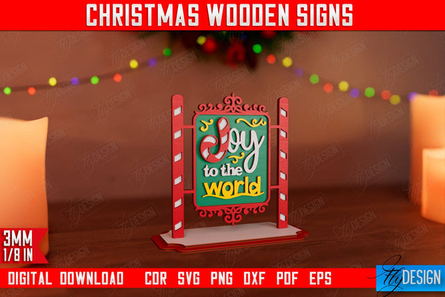 Christmas Wooden Sign | Christmas Decorations | Gift Idea | Decorative Figurine | Table Statuette | CNC File SVG Fly Design 
