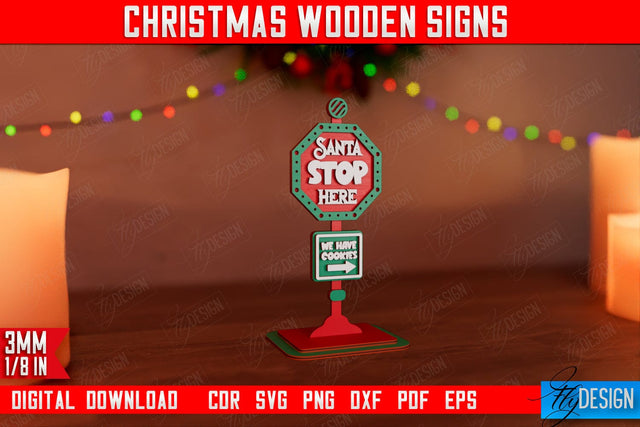 Christmas Wooden Sign | Christmas Decorations | Gift Idea | Decorative Figurine | Table Statuette | CNC File SVG Fly Design 