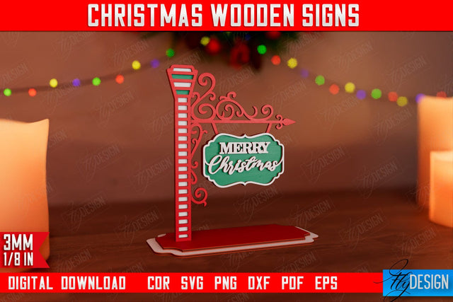 Christmas Wooden Sign | Christmas Decorations | Gift Idea | Decorative Figurine | Table Statuette | CNC File SVG Fly Design 