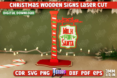 Christmas Wooden Sign | Holiday Decorations | Gift Idea | Table Statuette | CNC File SVG The T Store Design 