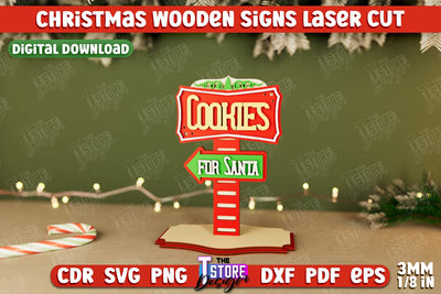 Christmas Wooden Sign | Holiday Decorations | Gift Idea | Table Statuette | CNC File SVG The T Store Design 