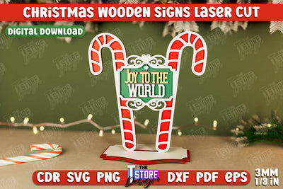 Christmas Wooden Sign | Holiday Decorations | Gift Idea | Table Statuette | CNC File SVG The T Store Design 