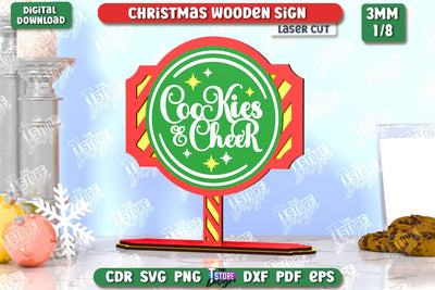 Christmas Wooden Sign Laser Cut | Christmas Decorations | Gift Idea | Decorative Figurine | Table Statuette | CNC File SVG The T Store Design 