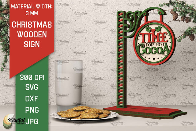 Christmas Wooden Sign Laser Cut. Santa Sign SVG SVG Evgenyia Guschina 