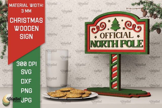 Christmas Wooden Sign Laser Cut. Santa Sign SVG SVG Evgenyia Guschina 