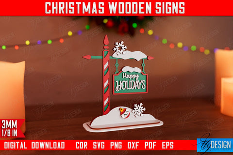 Christmas Wooden Signs Bundle | Christmas Decorations | Gift Idea | Decorative Figurine | Table Statuette | CNC Files SVG Fly Design 