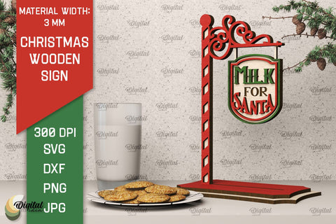 Christmas Wooden Signs Laser Cut Bundle. Santa Signs SVG SVG Evgenyia Guschina 